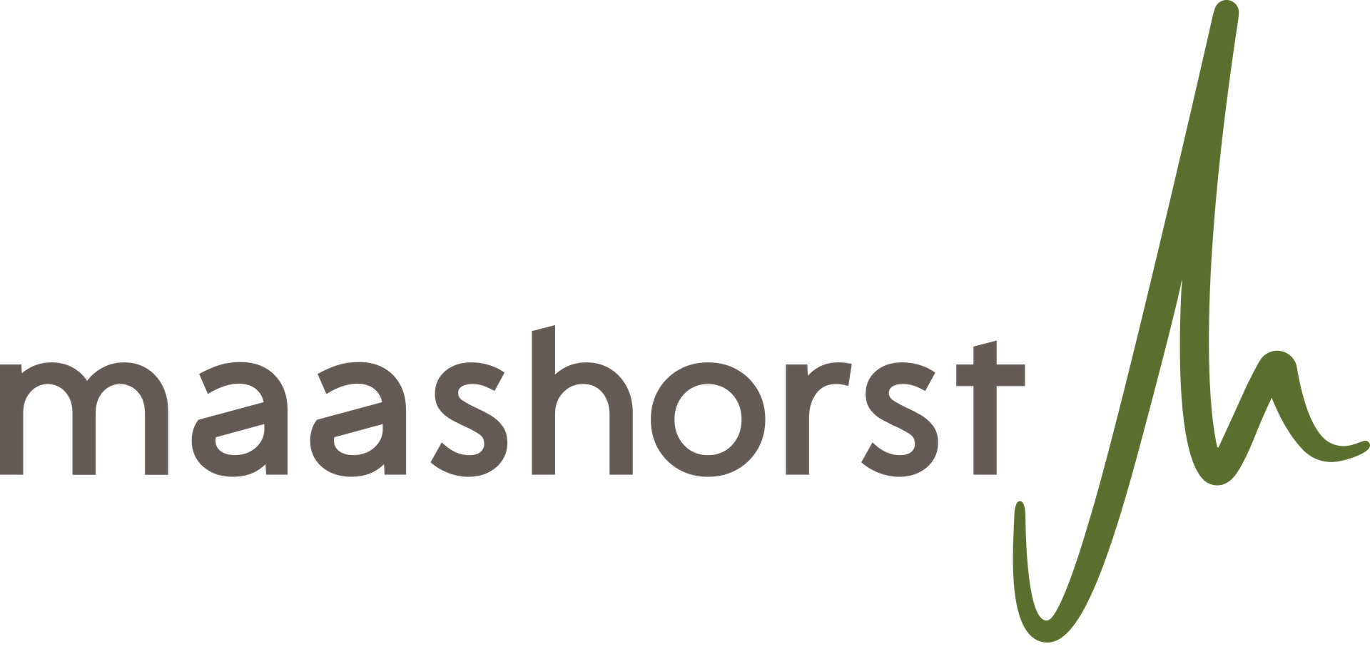 Logo van maashorst in het grijs groen