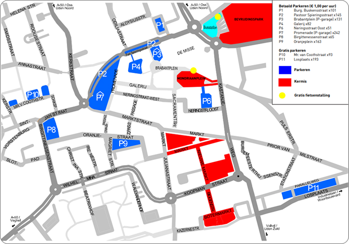 Parkplatzplan uden Messegelände